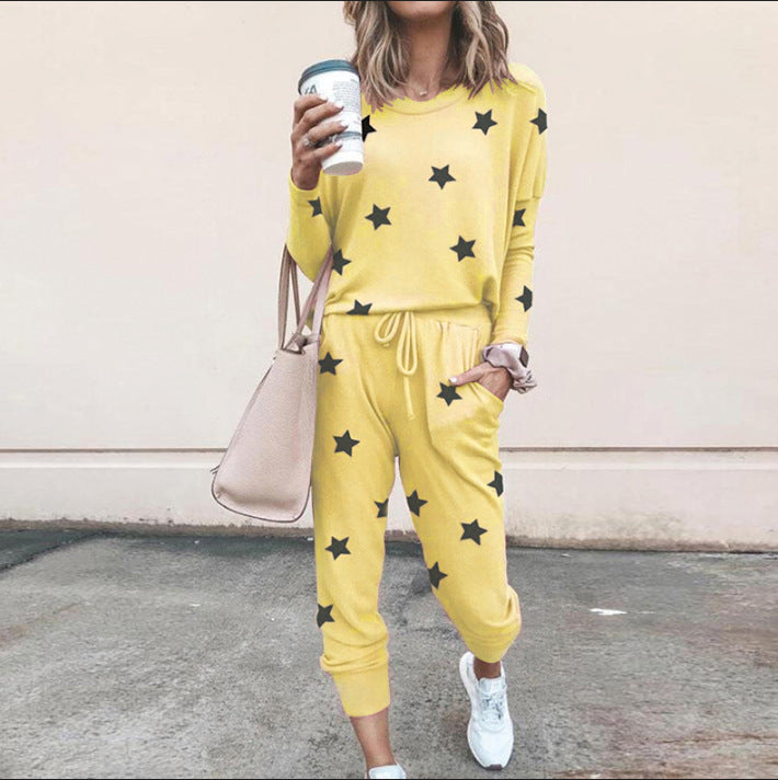 Women's jogging set with star print and elastic waistband Lune London