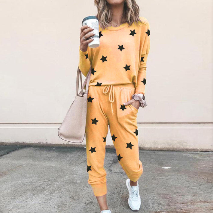Women's jogging set with star print and elastic waistband Lune London