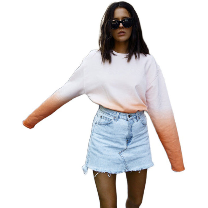 Sweatshirt pour femmes à coupe décontractée avec dégradé et style décontracté Chic & Stil