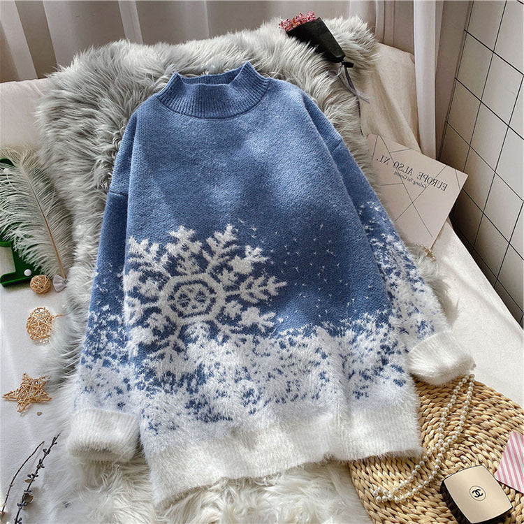 Lune London women's sweater with snowflake pattern