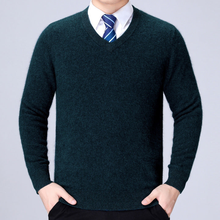 V-neck sweater made of soft cotton blend for men Lune London
