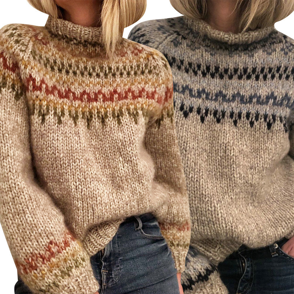 Lune London women's knitted sweater with high collar
