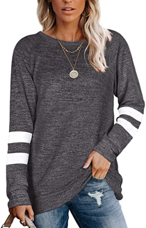 Casual long sleeve t-shirt for women with contrasting sleeve details Lune London