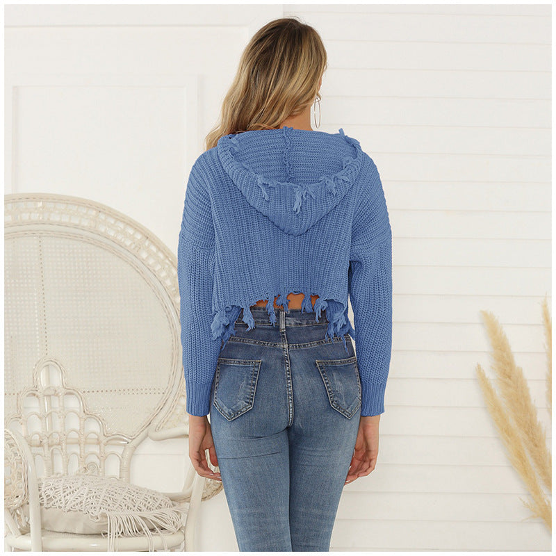 Casual hoodie for women with fringes Lune London