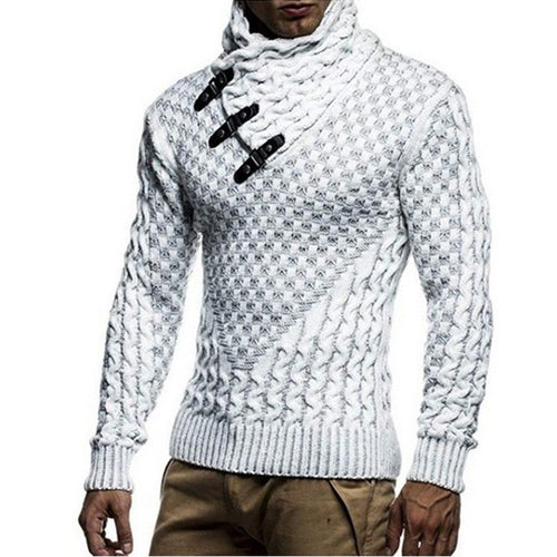 Lune London | Men's Knit Sweater with Innovative High Collar and Textured Pattern