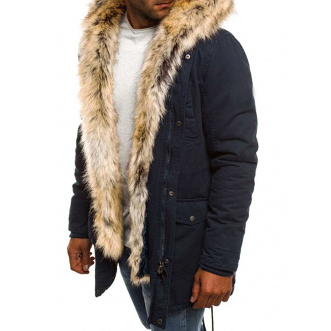 Men's parka lined with removable faux fur collar Lune London