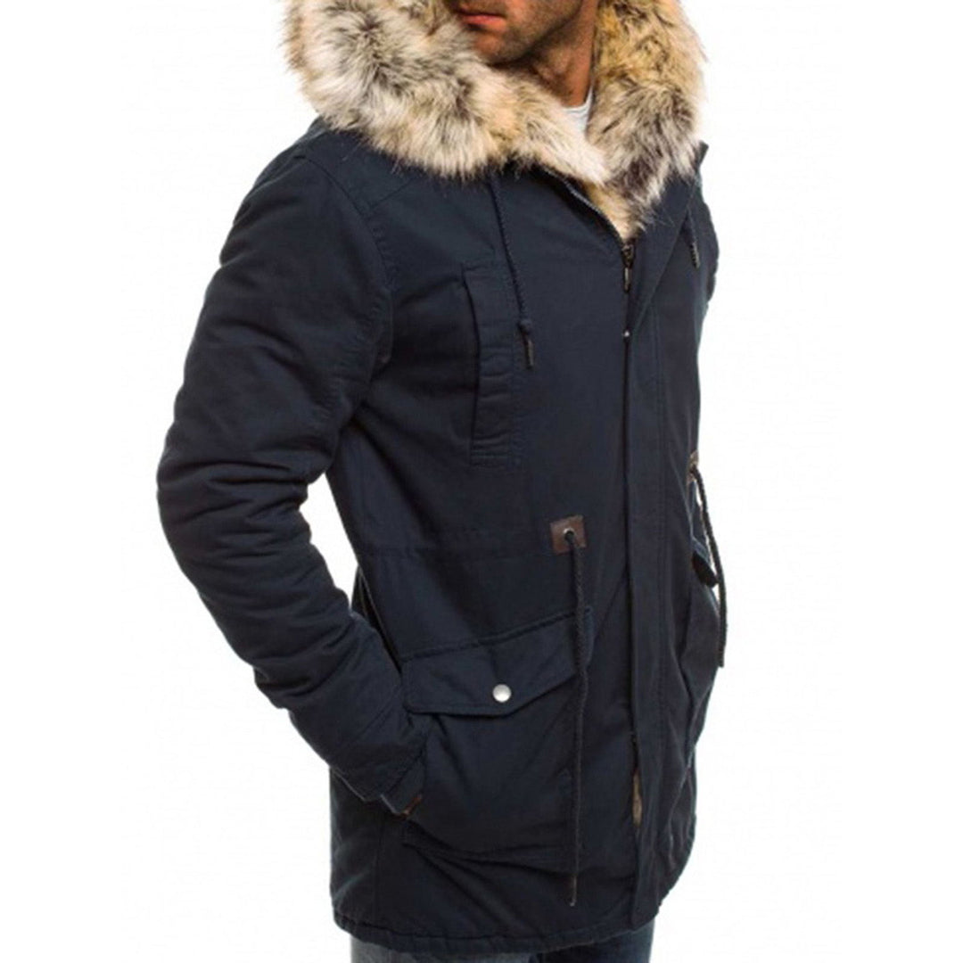 Men's parka lined with removable faux fur collar Lune London