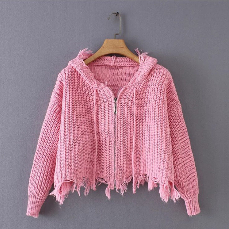 Casual hoodie for women with fringes Lune London