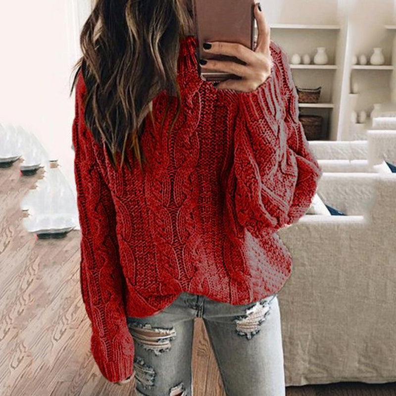 Women Thick Knit Sweater with Trendy Cable Design Lune London