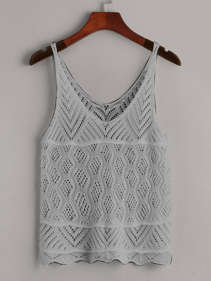 Women lightweight crochet top Lune London