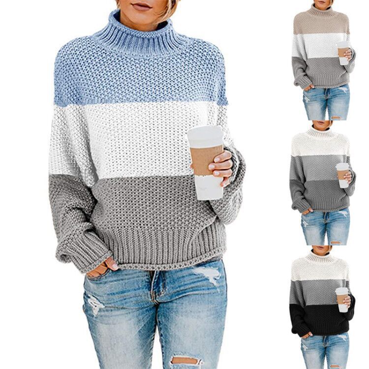 Women's sweater with high collar and structured weave Lune London