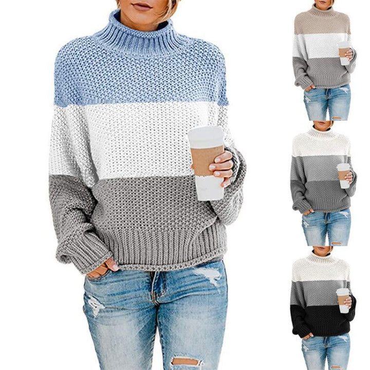Women's sweater with high collar and structured weave Lune London