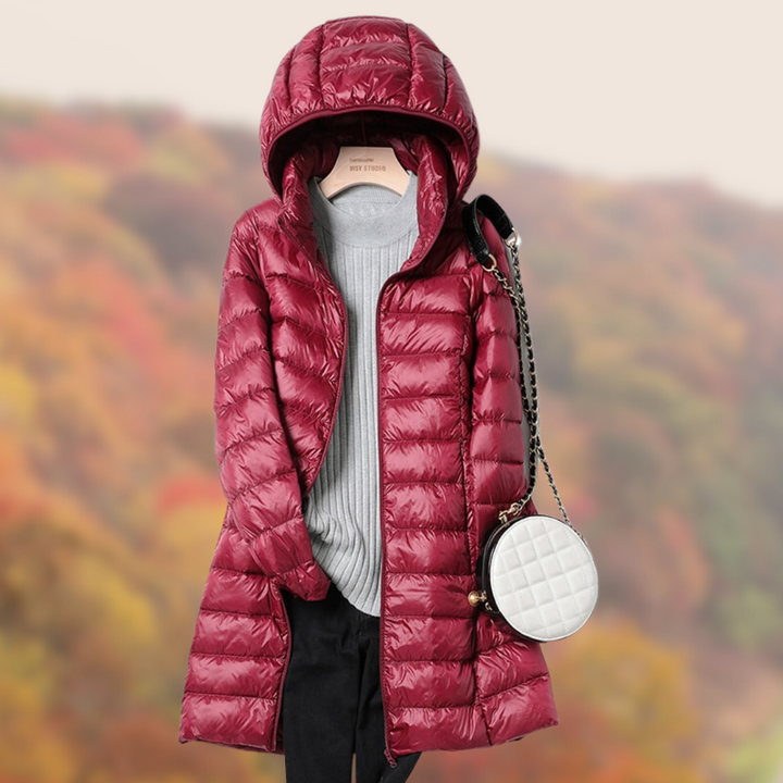 Lune London Down Jacket | Ultra-lightweight transition coat for women with hood