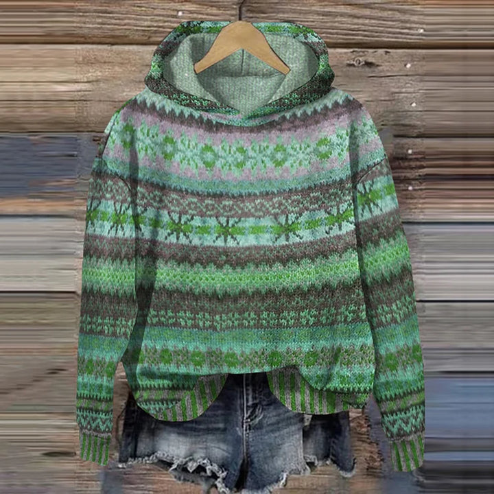 Lune London | Women's knitted hoodie with Norwegian pattern and hood
