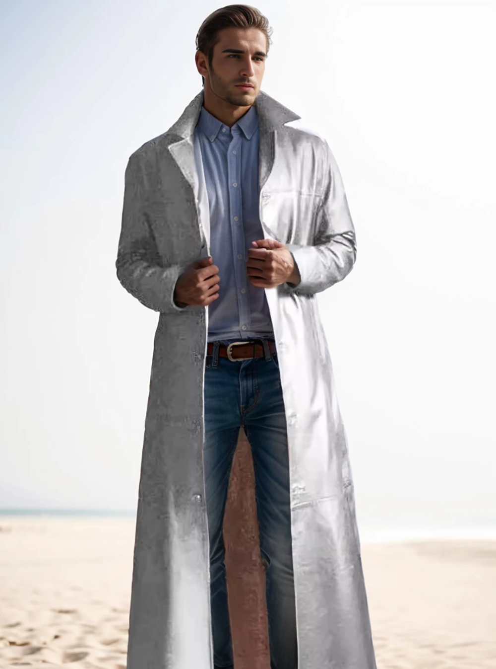 Lune London | Long Leather Coat for Men