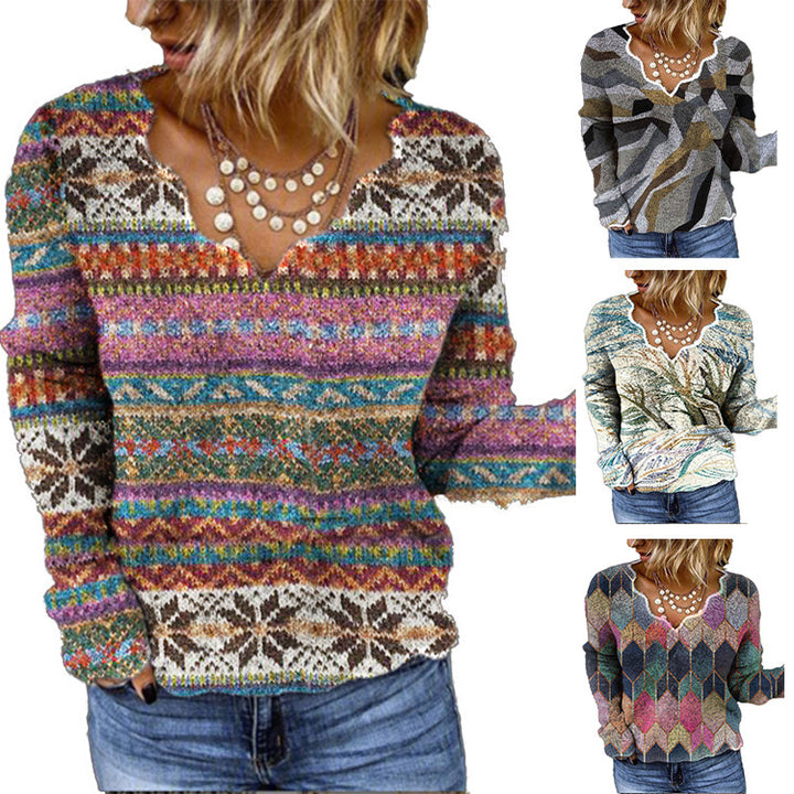 Viscose sweater for women with creative geometric design Lune London