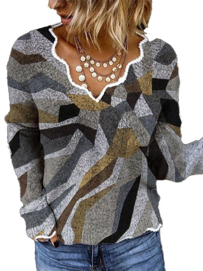 Viscose sweater for women with creative geometric design Lune London