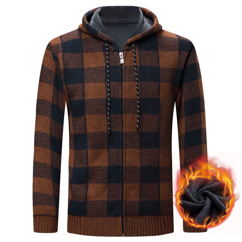 Insulated hooded jacket for men in a modern plaid design Lune London