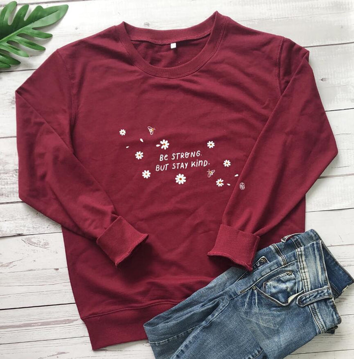 Sweat-shirt femme avec message inspirant et design floral Chic & Stil