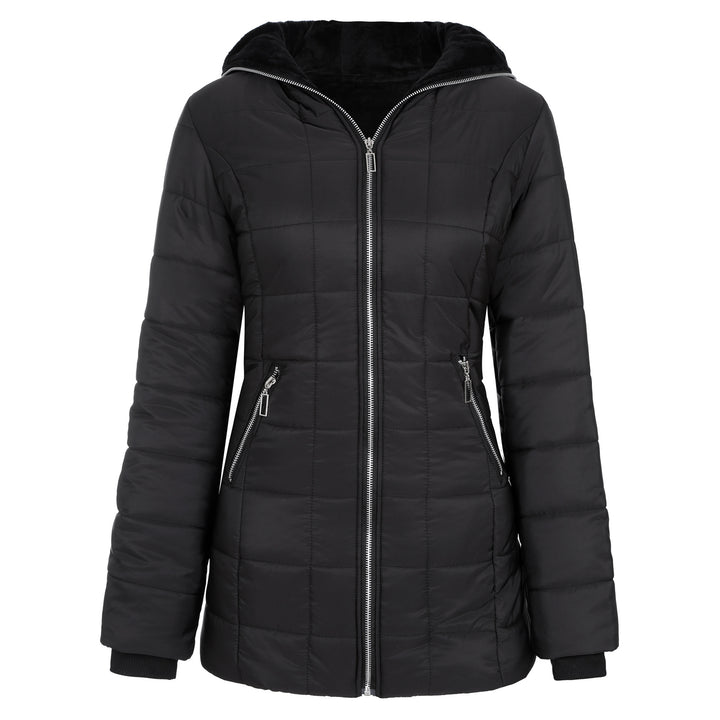 Ladies long jacket with plush lining and high collar Lune London