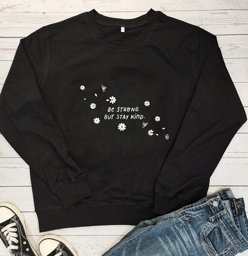 Sweat-shirt femme avec message inspirant et design floral Chic & Stil
