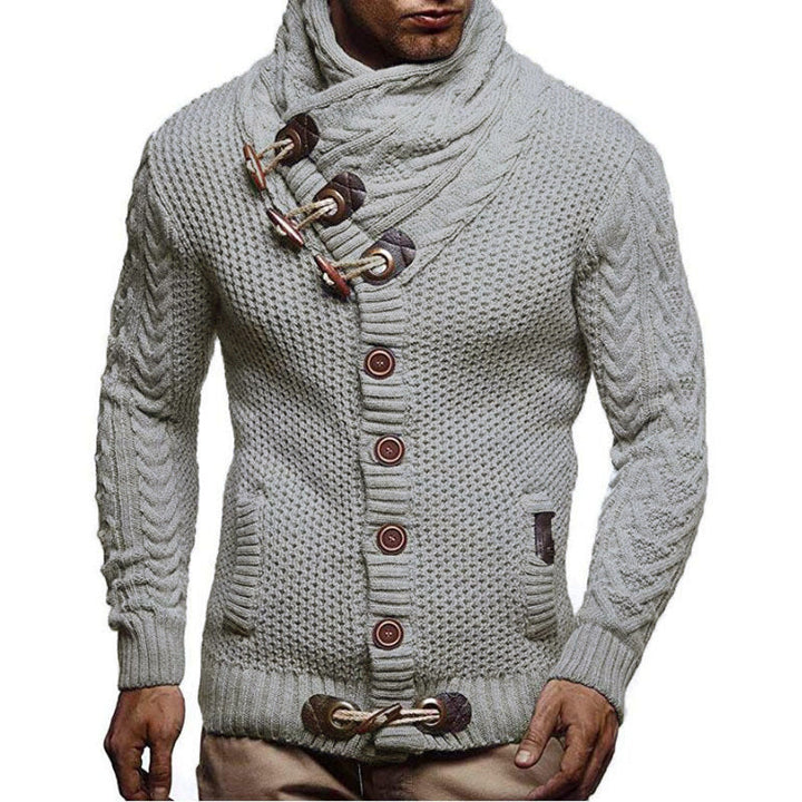 Men's Cardigan with Asymmetric Collar Lune London