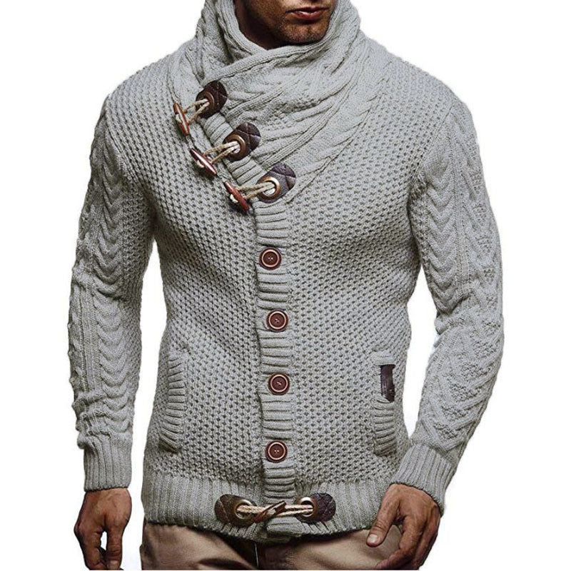 Men's Cardigan with Asymmetrical Collar Lune London