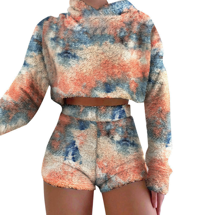 Short set with short sleeves for women in soft fur texture Lune London