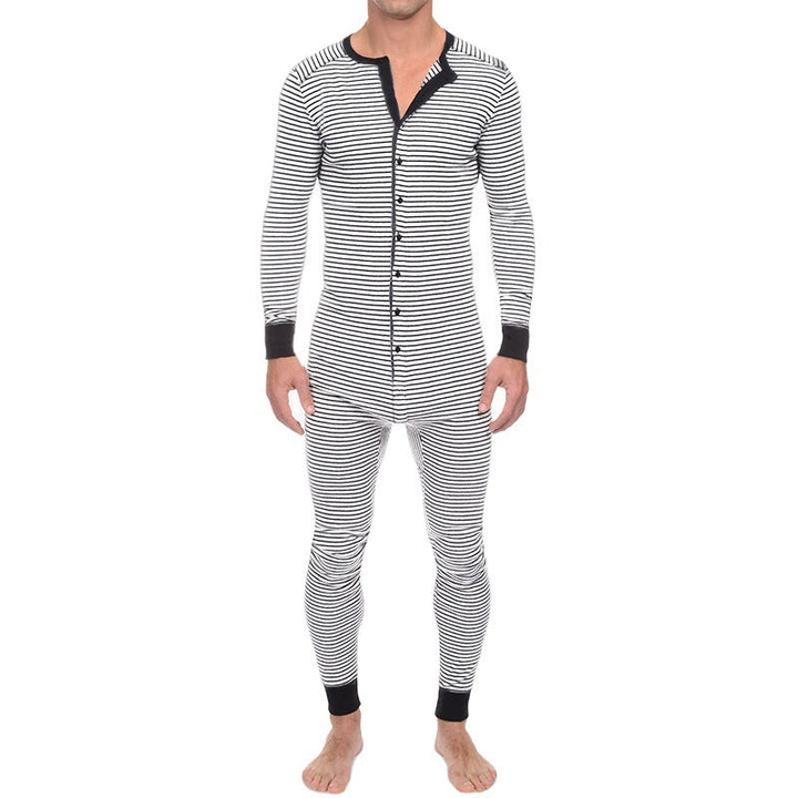 Men's Long Sleeve Pajama Set with Comfortable Button Design Lune London