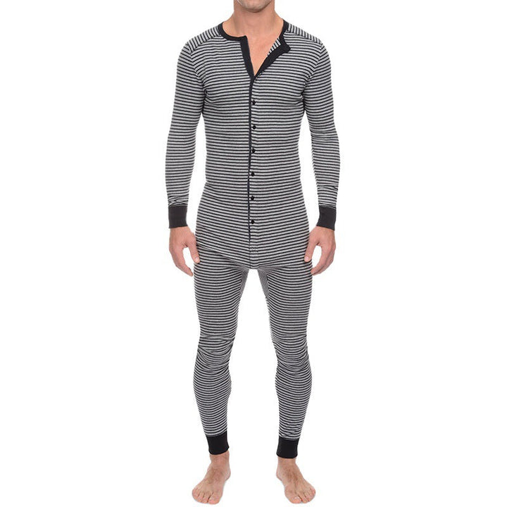 Men's Long Sleeve Pajama Set with Comfortable Button Design Lune London