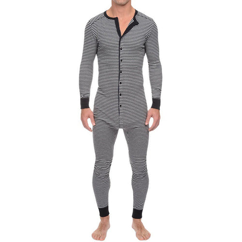 Men's Long Sleeve Pajama Set with Comfortable Button Design Lune London