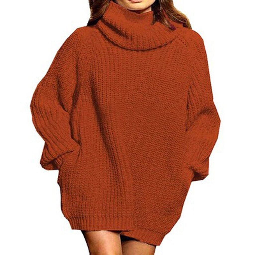 Oversized knitted sweater for women with high collar and relaxed sleeves Lune London