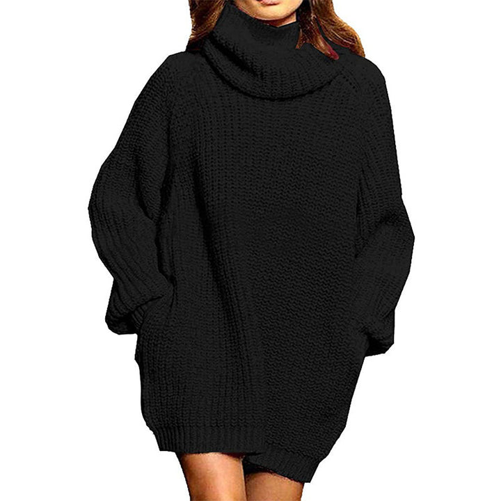 Oversized knitted sweater for women with high collar and relaxed sleeves Lune London