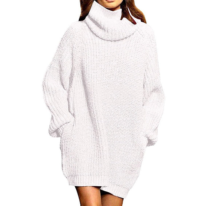 Oversized knitted sweater for women with high collar and relaxed sleeves Lune London
