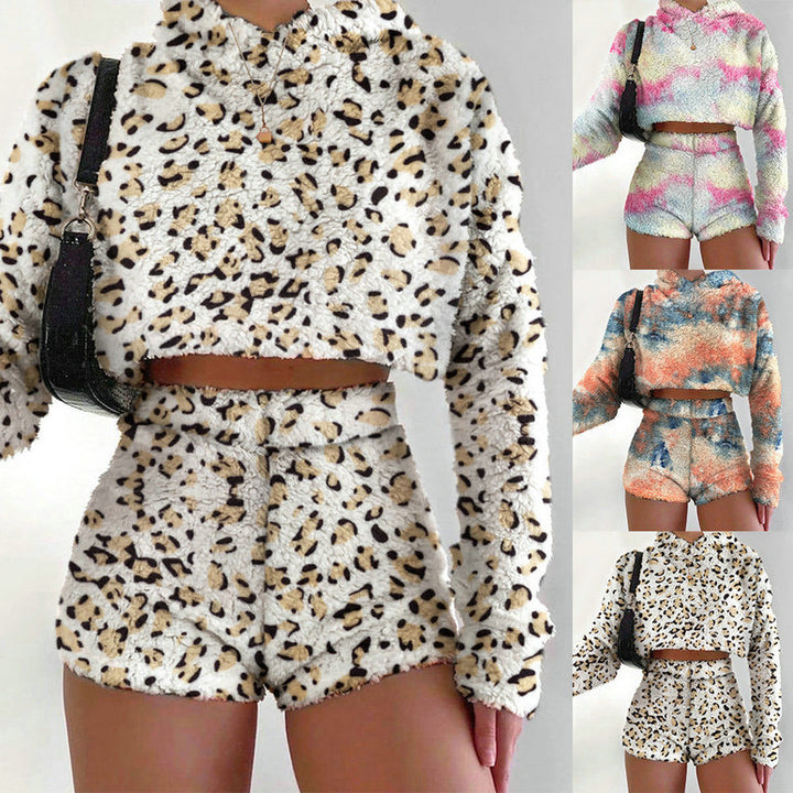 Short set with short sleeves for women in soft fur texture Lune London