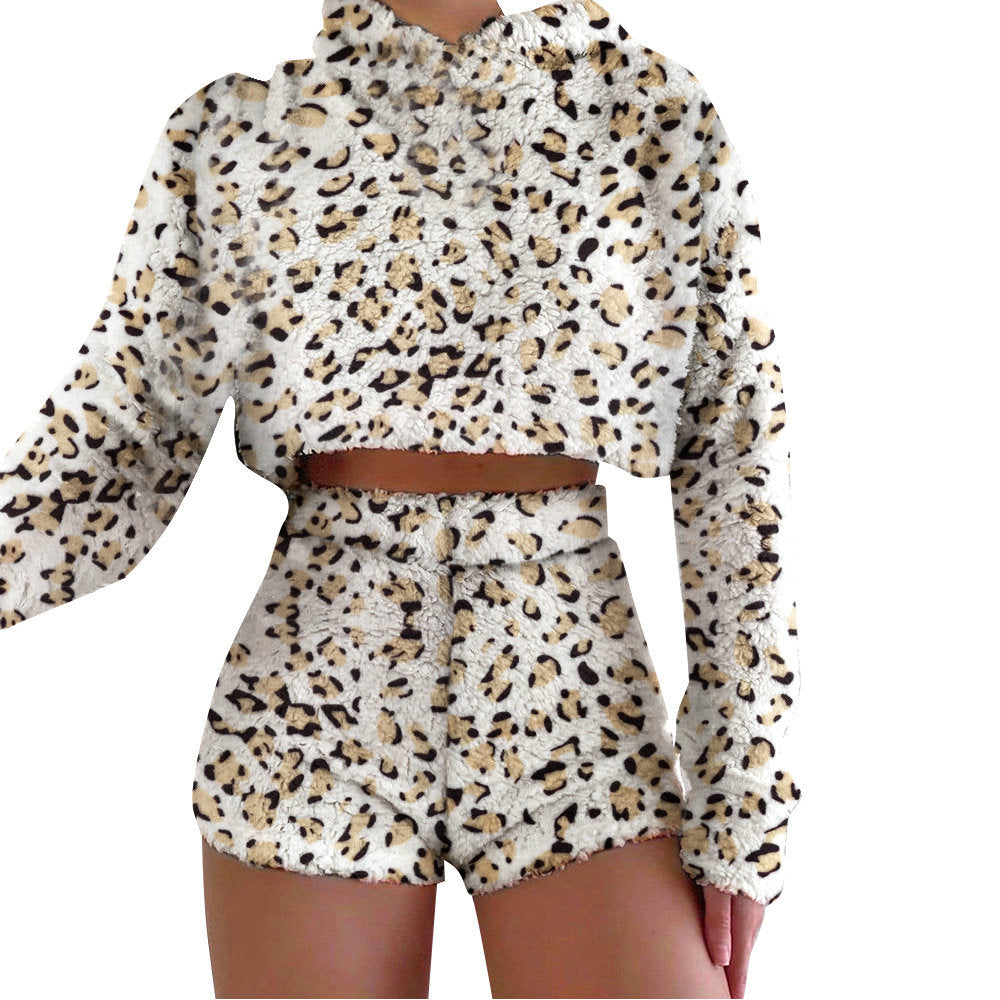 Short set with short sleeves for women in soft fur texture Lune London
