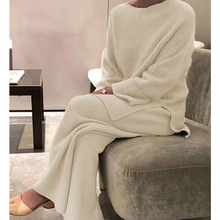 Ladies Comfortable Knit Suit In Modern Rib Design Lune London