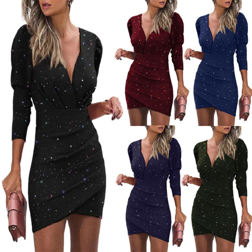Short fitted dress for women with puff sleeves Lune London