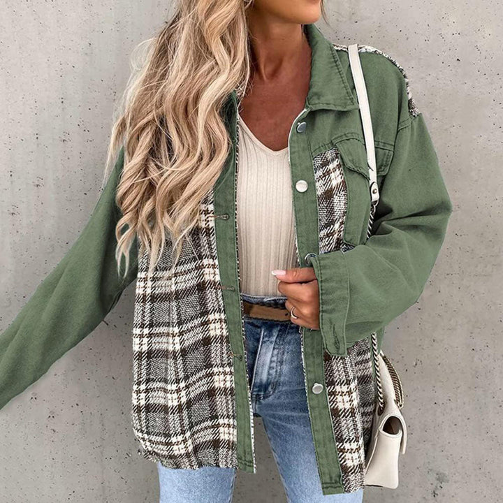 Lune London | Elegant women's jacket with a check pattern and classic collar