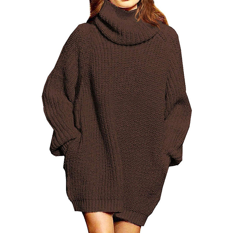 Oversized knitted sweater for women with high collar and relaxed sleeves Lune London