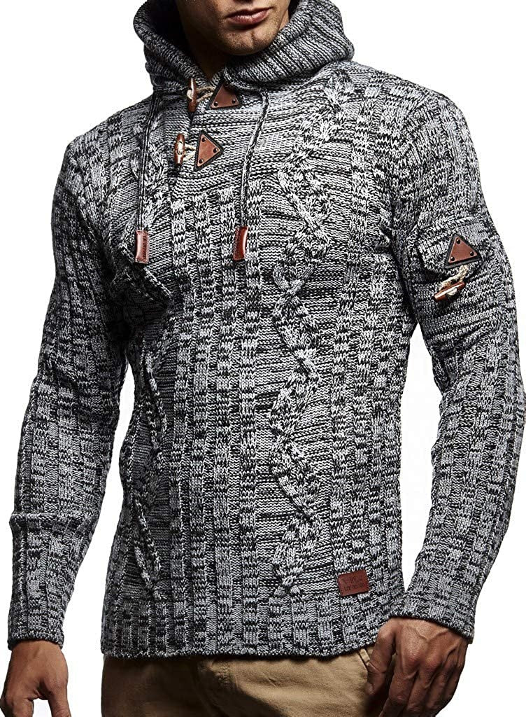 Chunky knit hoodie for men with decorative lace details Lune London