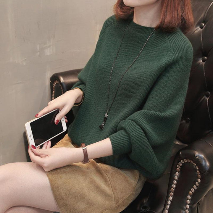 Women Comfortable Knit Sweater with Relaxed Fit and Loose Sleeves Lune London