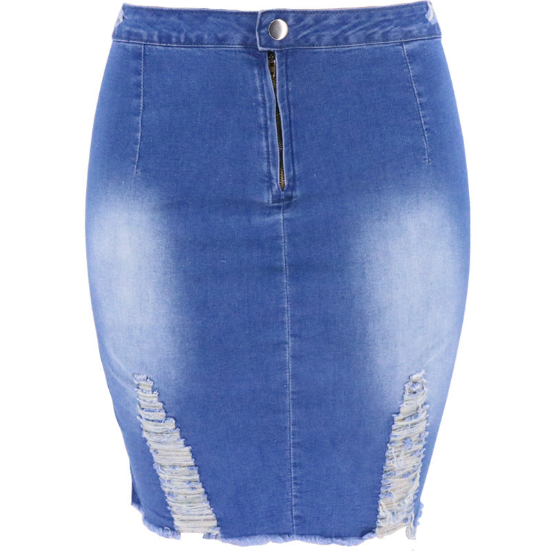 Lune London fashion denim skirt for women with trendy fringe details
