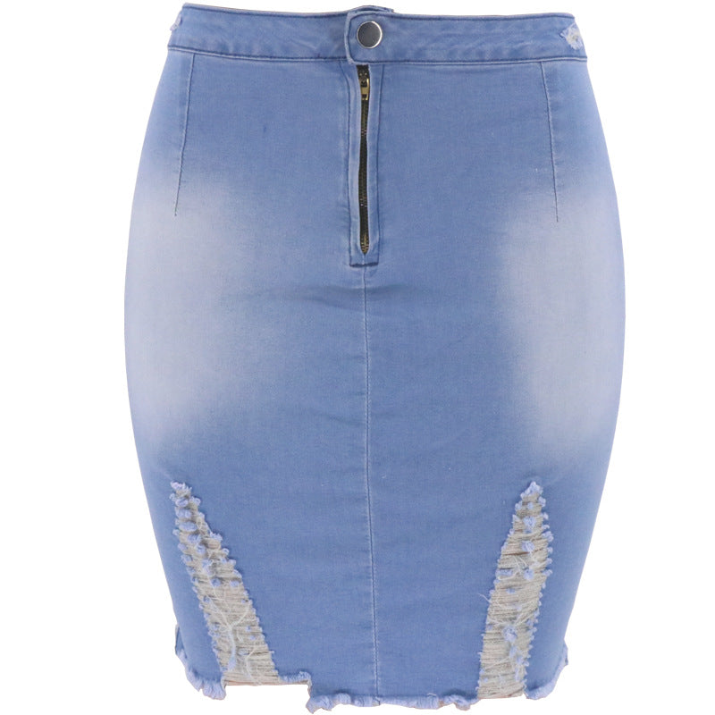 Lune London fashion denim skirt for women with trendy fringe details