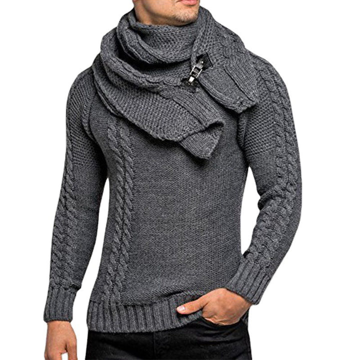 Knit sweater for men with chic scarf Lune London