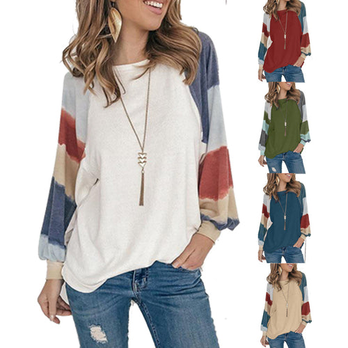 Fashionable women's sweatshirt with colorful puff sleeves and a relaxed fit Lune London