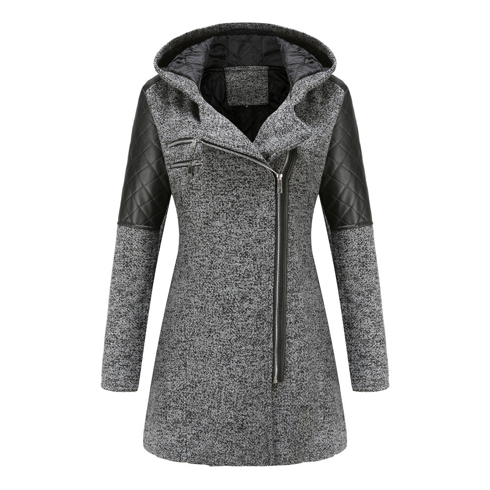 Women's trendy transition jacket with hood and quilted inserts Lune London