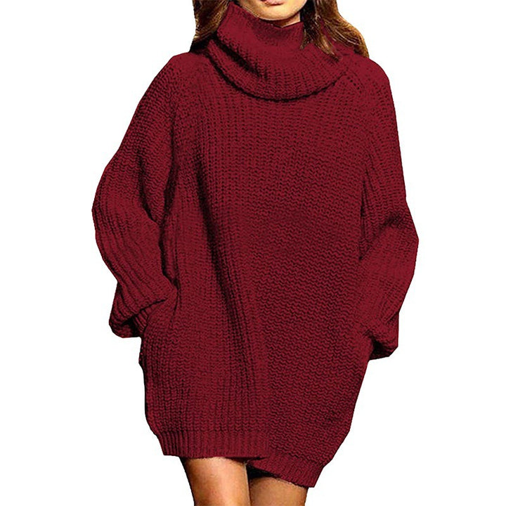 Oversized knitted sweater for women with high collar and relaxed sleeves Lune London