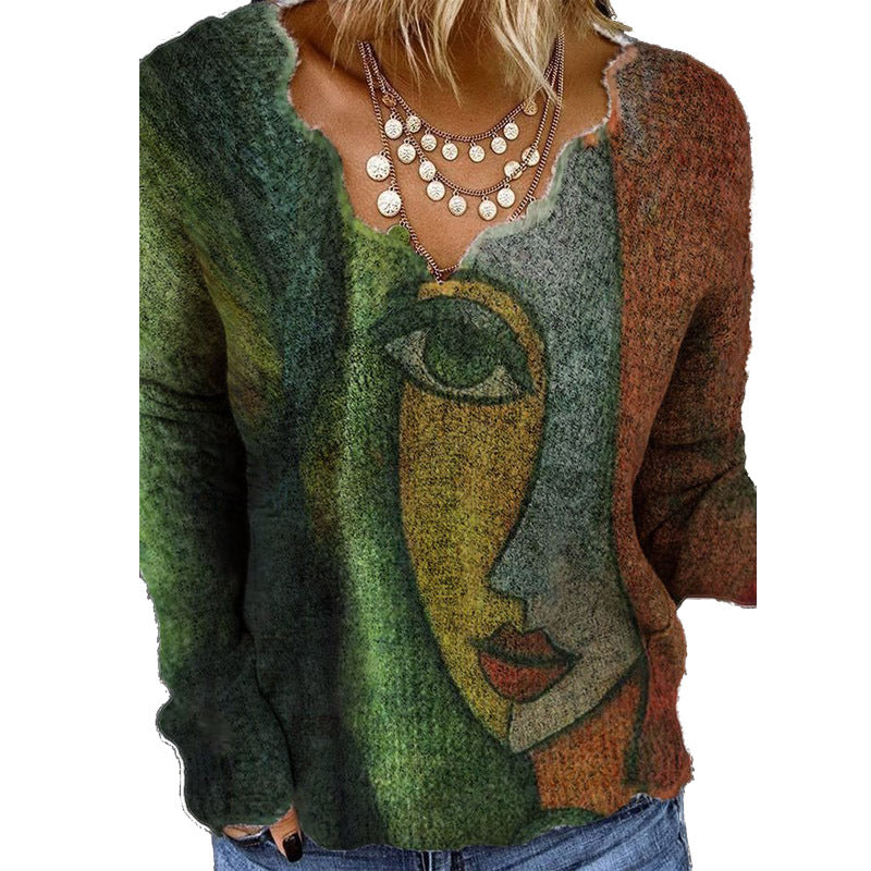 Lune London | Women's Artistic Sweater with V-neck