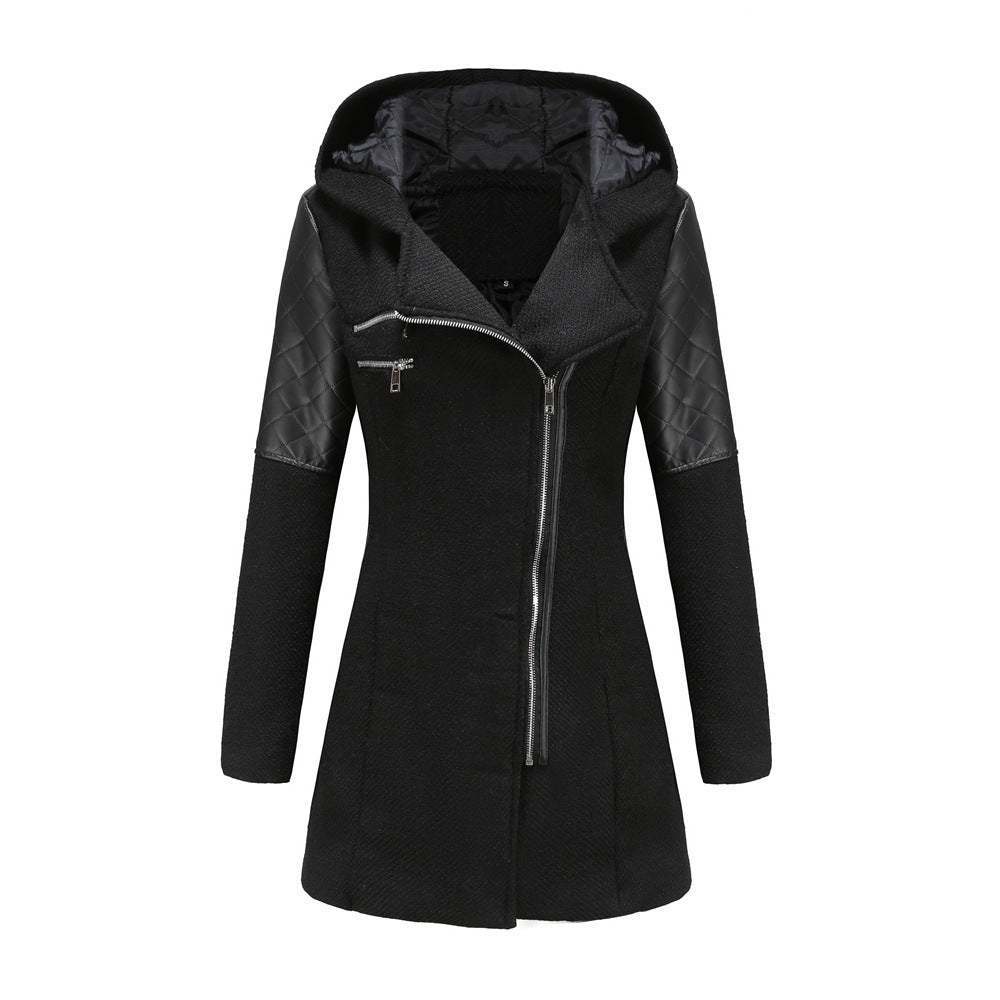 Women's trendy transition jacket with hood and quilted inserts Lune London